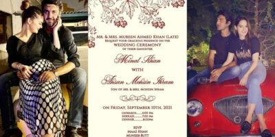 Ahsan Mohsin Ikram and Minal Khan Have Revealed Their Wedding Card