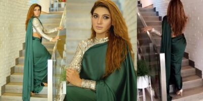 Sana Fakhar Appears Very Bold in a Green Saree