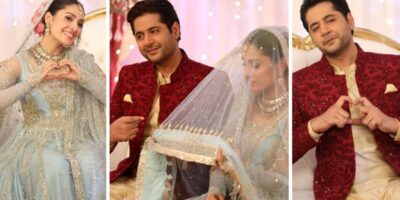 Ayeza Khan Looks Fabulous in the Wedding Attire for Her Drama Serial Chaudhary and Sons