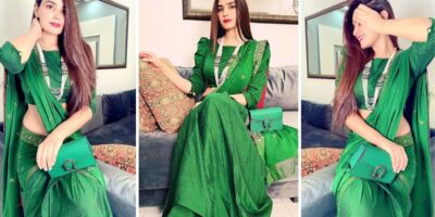 Kiran Haq Flaunts Ravishing Look In Green Saree
