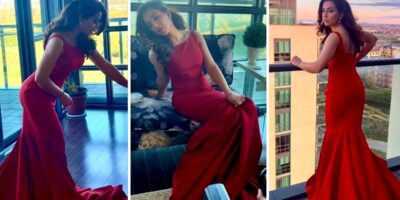 Ushna Shah New Pics in Red Dress Will Delight Fans