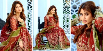 Sajal Aly Dazzles in Red Bridal Dress – Watch the Magic