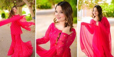 Rabeeca Khan Dazzles Fans with Her Elegance in a Stunning Pink Dress